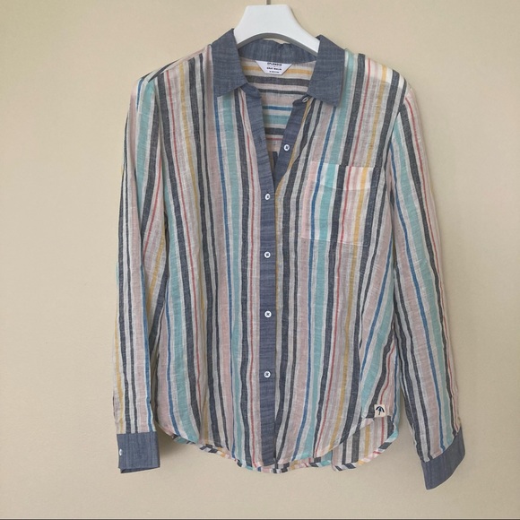 Splendid / Gray Malin striped Linen button down shirt - Picture 3 of 15